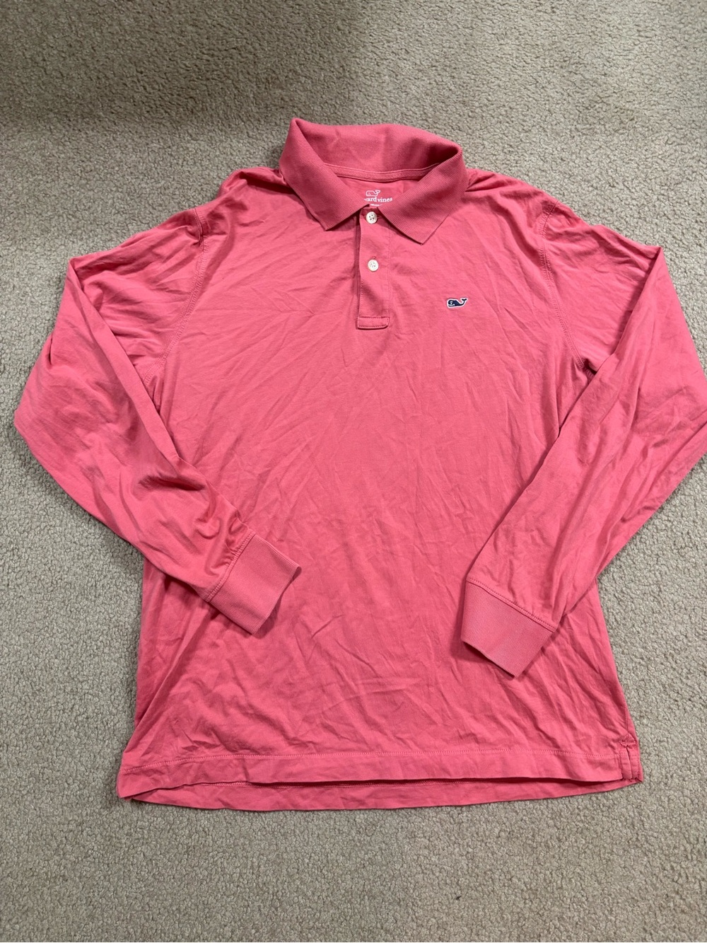 Vineyard Vines Long Sleeve Polo in Coral